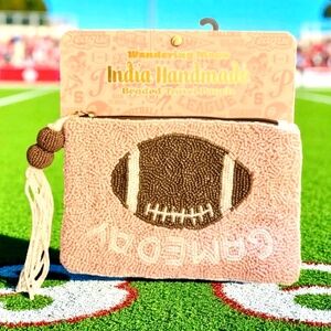 Wandering Moon India Beaded Game Day Football Pouch